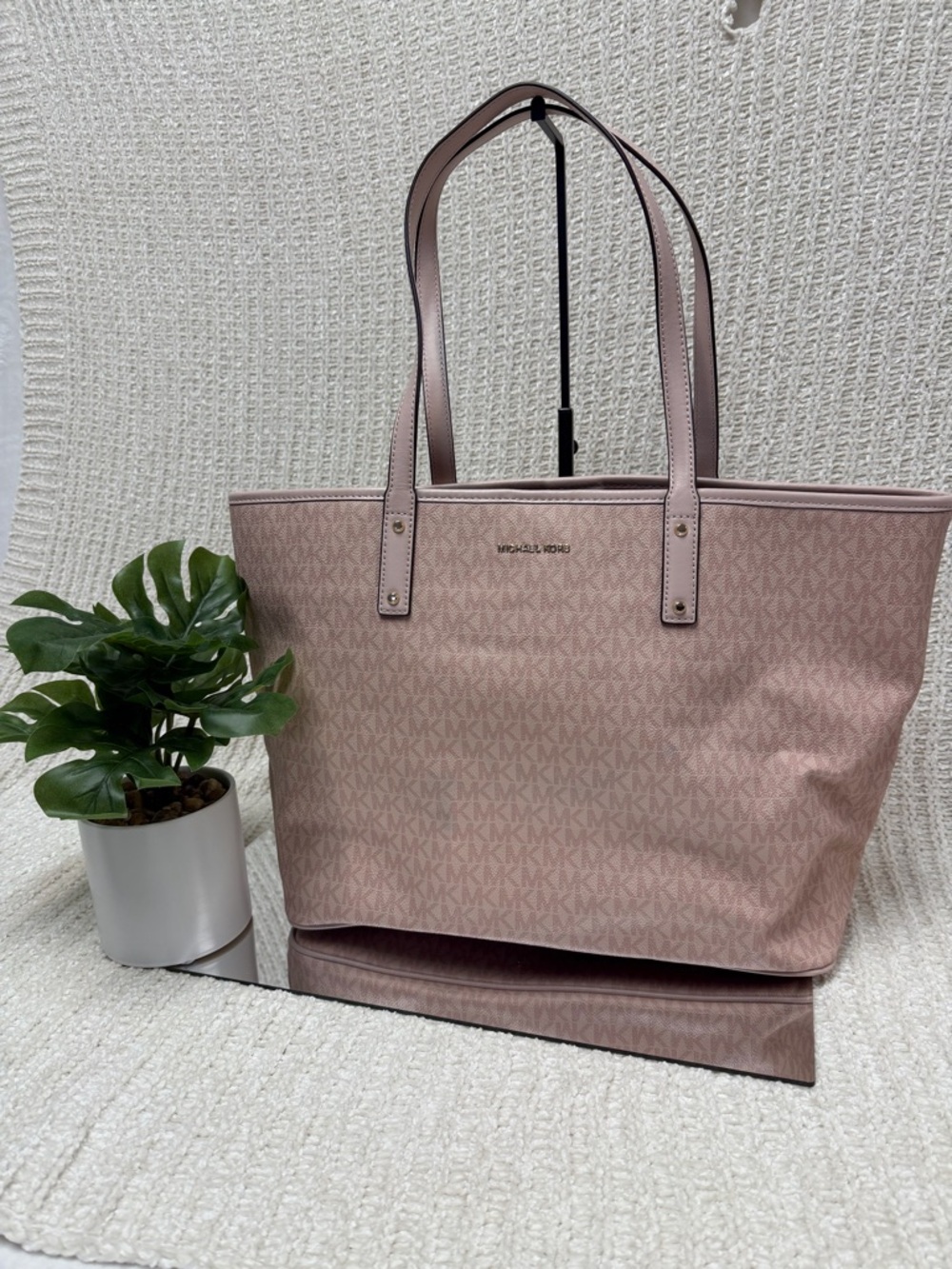 Michael Kors Blush Pink Signature Logo Tote